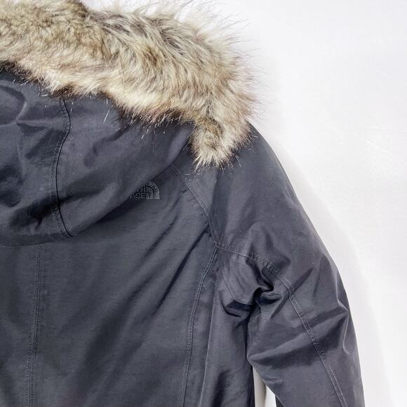 The North Face Womens Small Black Arctic Down Parka Jacket Faux Fur Hood Winter - Picture 7 of 15